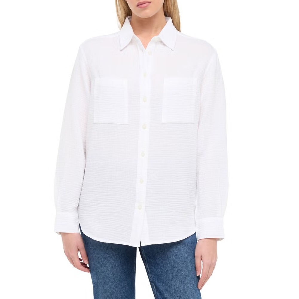 Gap Women's Cotton Gauze Button Up Shirt, White, Size Small, New